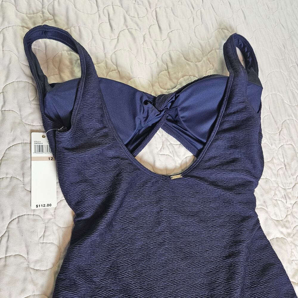 NWT Anne Cole Swimsuit Twist Front Textured One Piece Swimsuit Sz 12 - Picture 8 of 12